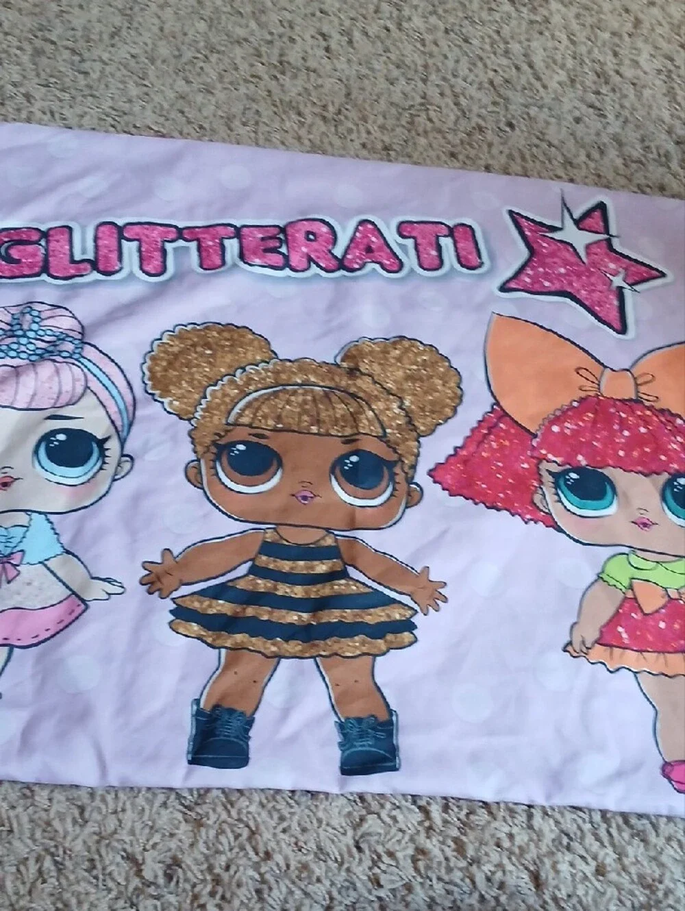 L.O.L. Surprise! Pink and Green Striped Doll Pillowcase